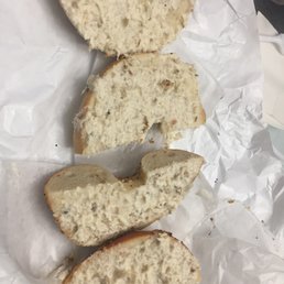 Bagel sandwich that was nearly devoid of any whitefish salad
