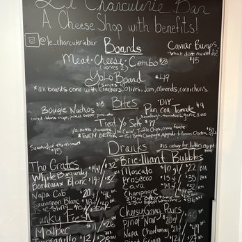Le Charcuterie Bar - Menu board - Wine Bars Near Me - San Diego, California Le Charcuterie Bar - Menu board - Wine Bars Near Me - San Diego, California