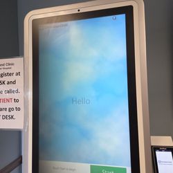 Sebastian Primary Care and Urgent Care - When you walk in you have to go up to this screen and check in and then part of your name will appear on another check in screen