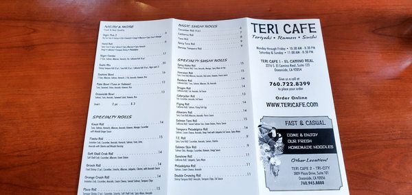 Menu photo 3 Teri Cafe Oceanside, CA