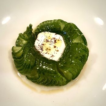Ester Restaurant and Bar - Pickled cucumber, kombu broth/sauce and macadamia - Bars Near Me - Chippendale, NSW
