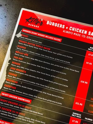 Menu photo 4 Killer Burger Oakway Eugene, OR