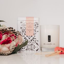 TLC Candle - Notes: Peony, Jasmine, Rose & Lush Suede Because nothing makes one smile quite like a fresh bouquet of pink Pillow Talk peonies….