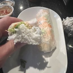 Shrimp spring roll full of noodles