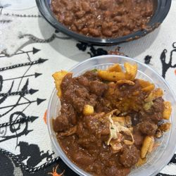 Denise's Downtown Grub - Homemade chili frito cabbage inside cafe