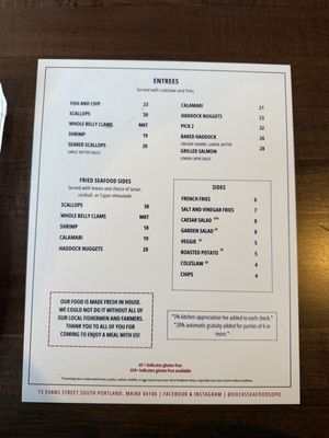 Menu photo 5 Docks Seafood South Portland, ME