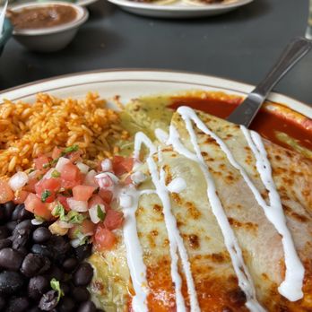 Los Chingones - DTC - Green and red cheese enchiladas - Tacos Near Me - Denver, Colorado Los Chingones - DTC - Green and red cheese enchiladas - Tacos Near Me - Denver, Colorado