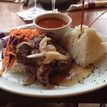 Terruño - Bistec Encebollado. Look at that presentation--amazing, right? - Caribbean Near Me - Luquillo, Puerto Rico