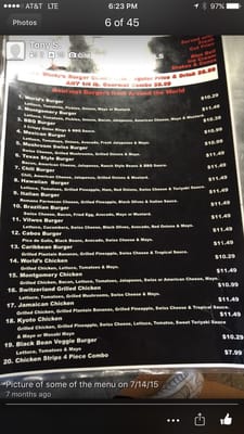 Menu photo 7 World's Burgers Montgomery, TX