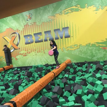 Rockin' Jump Wayne - X Beam Fight over the foampit!  So fun! - Trampoline Parks Near Me - Wayne, New Jersey