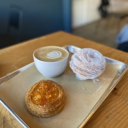 Madrona Bakery - Kumquat Custard and Resurrection Morning Bun with Chai Latte