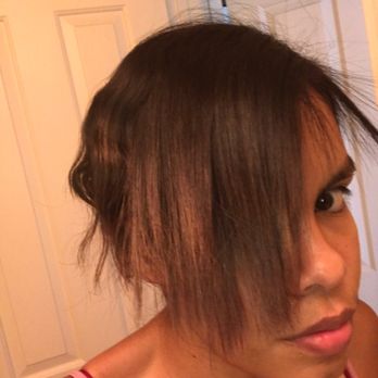 Maria's Hair Design's - U can see she cut it all weird my bangs r short n then go even more short on the front - Hair Salons Near Me - Anaheim, California