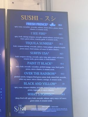 Menu photo 2 The Sushi Stand San Diego, CA Menu photo 2 The Sushi Stand San Diego, CA