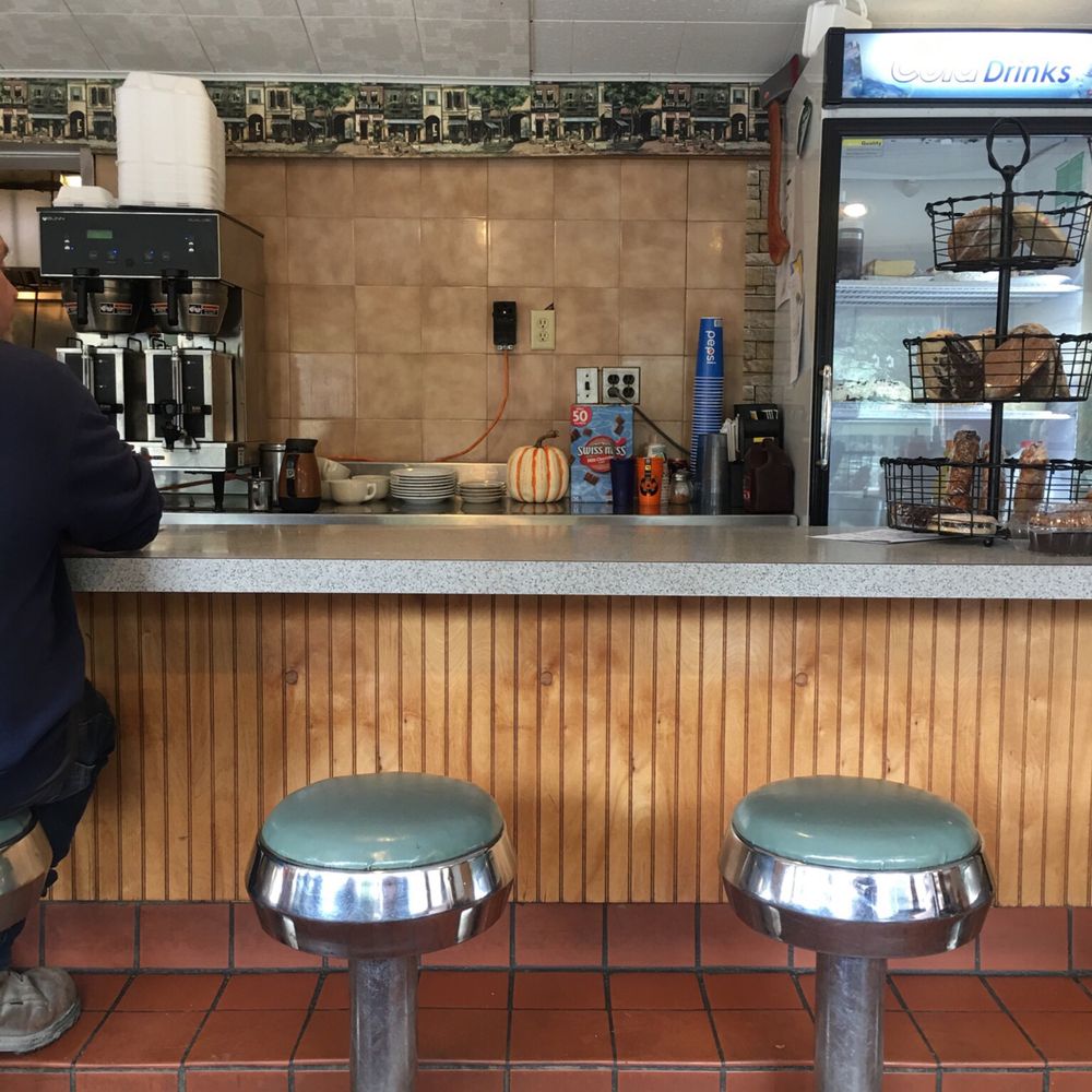 Circle E Diner - two stools in front of a counter - Diners Near Me - Hancock, New York