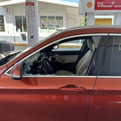 Shell - Driver's side window completely smashed out to steal my bag, while I was at the gas pump