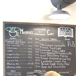 Mayhem's Bookstore & Board Game Café - Drink menu