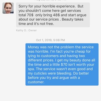 Mt Vernon Nails and Spa - Her response was rude & insensitive to a "customer". - Nail Salons Near Me - Baltimore, Maryland Mt Vernon Nails and Spa - Her response was rude & insensitive to a "customer". - Nail Salons Near Me - Baltimore, Maryland