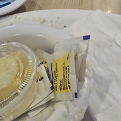 Ask for sugar packets for grits. Waiter said they were out of. Picked up some from the next table... duh!!!