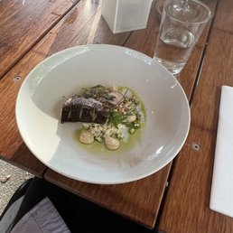 Mackerel with cauliflower, was worried this would be very "fishy" but was mild, almost like a white fish (cod, etc) Mackerel with cauliflower, was worried this would be very "fishy" but was mild, almost like a white fish (cod, etc)