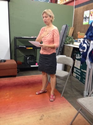 Photo of Lira Kay - Walnut Creek, CA, US. Lira leading in a pledge to love ourselves.