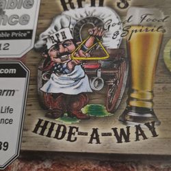 R F H's Hide-A-Way - Menu cover, large menu offering