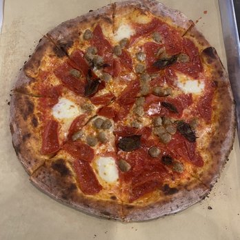 Capella Pizzeria - Meat Buster's pizza without ham - Pizza Near Me - Birmingham, Alabama Capella Pizzeria - Meat Buster's pizza without ham - Pizza Near Me - Birmingham, Alabama
