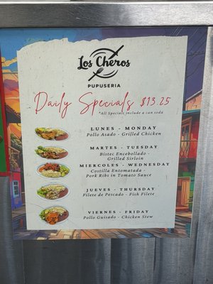 Menu photo 2 Los Cheros Pupuseria Gardena, CA