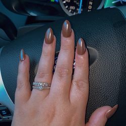 Vy Nail Spa - You can really see it but gel nails with light chrome finish.