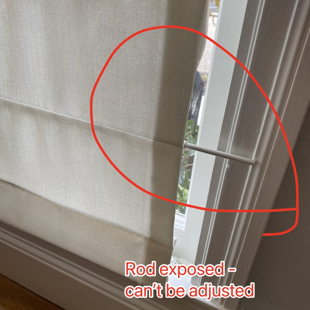 The Shade Store - Exposed rods on multiple shades. - Shades & Blinds Near Me - Berkeley, California The Shade Store - Exposed rods on multiple shades. - Shades & Blinds Near Me - Berkeley, California