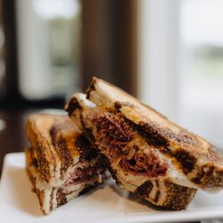 Hickory Sticks Grill - Try the Classic Reuben with house made pastrami on marbled rye.