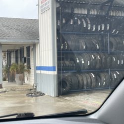Manuel's Tire Service - Chillin in the car while getting our tire patched.