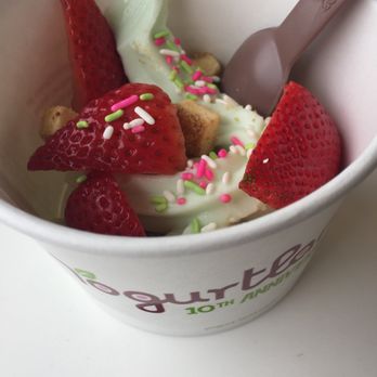 Yogurtland - Pistachio yogurt with bits of cheesecake and strawberries. Topped off with sprinkles. My fav! - Ice Cream & Frozen Yogurt Near Me - Burbank, California Yogurtland - Pistachio yogurt with bits of cheesecake and strawberries. Topped off with sprinkles. My fav! - Ice Cream & Frozen Yogurt Near Me - Burbank, California