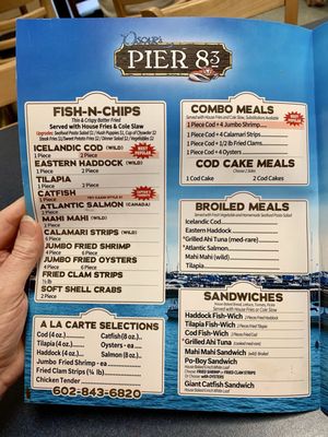 Menu photo 6 Oscar's Pier 83 Glendale, AZ