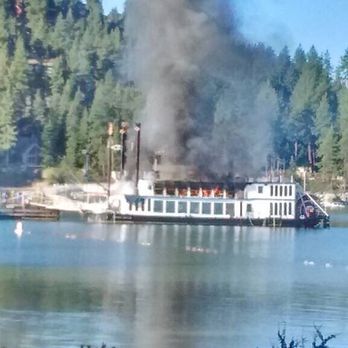Zephyr Cove Marina - Tahoe queen caught fire today 8/16/16.  Picture from news article. - Marinas Near Me - Zephyr Cove, Nevada