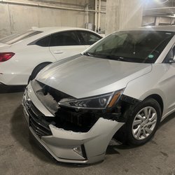 Royal Collision Center - 2019 Hyundai Elantra front bumper was ripped off. Also needs some minor scratches re-painted on bumper.