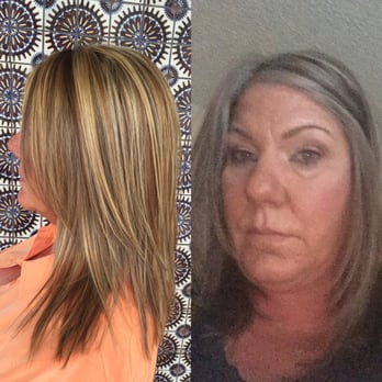 Vespertine Hair Design - The blonde is the corrected hair by another hair dresser. They did the silver after asking for blonde. What a joke - Hair Salons Near Me - Ontario, California Vespertine Hair Design - The blonde is the corrected hair by another hair dresser. They did the silver after asking for blonde. What a joke - Hair Salons Near Me - Ontario, California