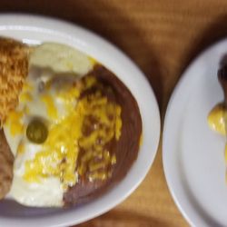 Tres Hermanos - Combo plate including chicken enchilada & relleno.