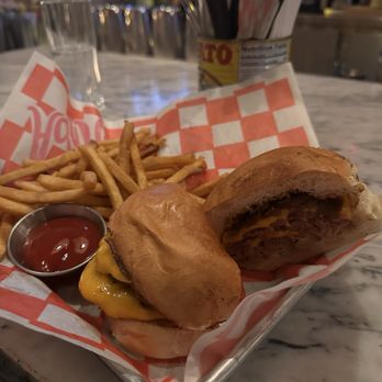 AhbA - Smash burger with regularly seasoned fries - Breakfast & Brunch Near Me - Costa Mesa, California AhbA - Smash burger with regularly seasoned fries - Breakfast & Brunch Near Me - Costa Mesa, California