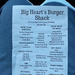 Big Heart’s Burger Shack - Menu