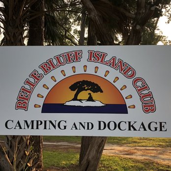 Belle Bluff Island Campground - Sign - Campgrounds Near Me - Townsend, Georgia