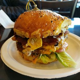 Bacon egg and cheese burger Bacon egg and cheese burger