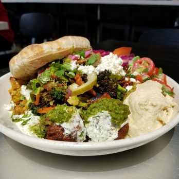 Roti - Rice bowl with all the toppings - Mediterranean Near Me - Chicago, Illinois