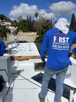 First Roofing Contractor Logo