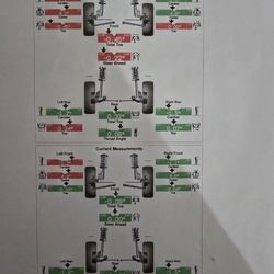 EchoPark Automotive - Top portion is how the car was aligned when received, bottom is the best possible alignment due to damage on to the driver side tire area.