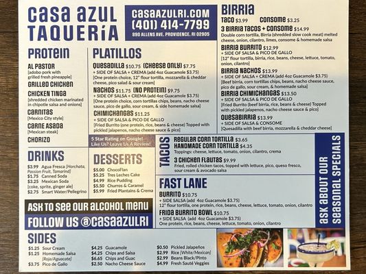 Menu photo 5 Casa Azul Taqueria Providence, RI Menu photo 5 Casa Azul Taqueria Providence, RI