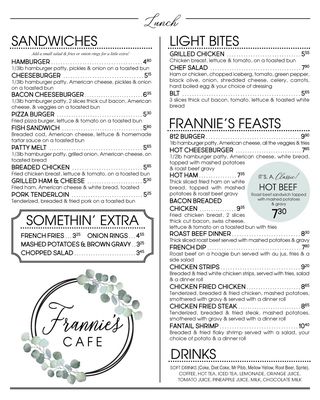 Menu photo 3 Frannie’s Cafe Onawa, IA