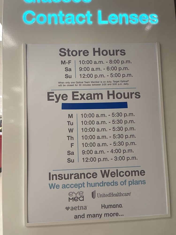 TARGET OPTICAL Updated September 2024 21 Reviews 10150