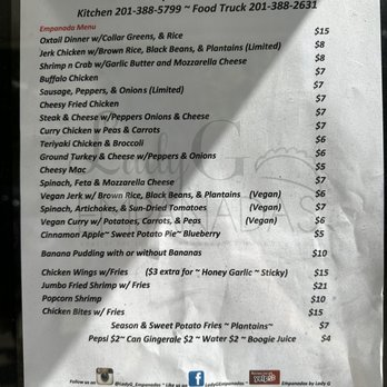 Lady G Empanadas - Menu - Empanadas Near Me - Jersey City, New Jersey