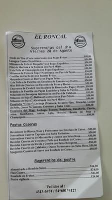 Menu photo 3 El Roncal Buenos Aires, C