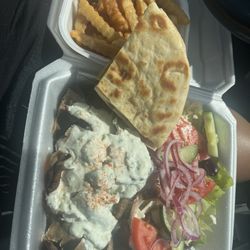 Alberto’s Greek Food - Lamb platter with side of fries! - I'm gonna eat all of it